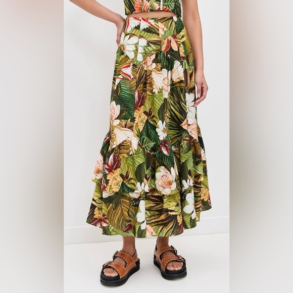 FARM Rio Dresses & Skirts - Farm Rio Tropical Leaf Print Skirt